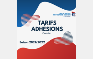 Tarifs adhésions Comité